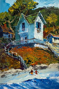 Paul Blaine Henrie "High On The Bluff...The Captain's House!" Signed Original Acrylic (1996): Artist: Paul Blaine Henrie Title: High On The Bluff...The Captain's House! (1996) Medium: Acrylic on Canvas Art Dimensions: 36 H x 24 W x 1 D inches ARTIST BIO: Paul Blaine Henrie (1932-1999)