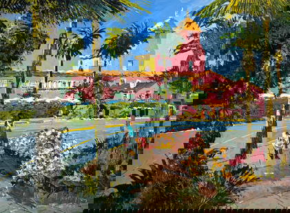 Paul Blaine Henrie "The View Of The La Valencia" Signed Original Oil: Artist: Paul Blaine Henrie Title: The View Of The La Valencia Medium: Oil on Canvas Art Dimensions: 30 H x 40 W x 1 D inches ARTIST BIO: Paul Blaine Henrie (1932-1999) was an American painter