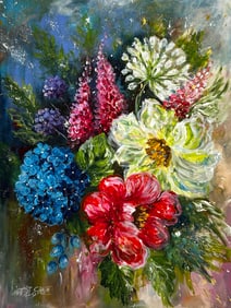 Madi Salehi (Untitled - Floral) Signed Original Acrylic