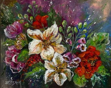 Madi Salehi (Untitled - Floral) Signed Original Acrylic