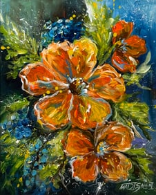 Madi Salehi (Untitled - Floral) Signed Original Acrylic