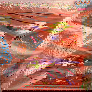 Kimm Byers "I'm Sure It Can Fly!" Signed Original Acrylic: Artist: Kimm Byers Title: I'm Sure It Can Fly! Medium: Acrylic on Canvas Art Dimensions: 36 H x 36 W x 2 D inches ARTIST BIO:  Artist Statement "I love to paint for the