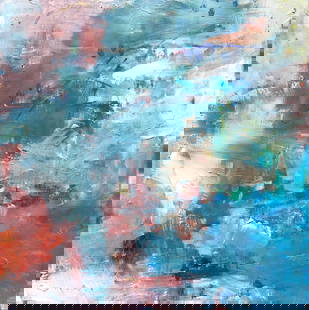 Jorn Fox Abstract Signed Original: Artist: Jorn Fox Title: Abstract Medium: Acrylic on Canvas Art Dimensions: 40 H x 40 W x 2 D inches ARTIST BIO:  Artist Statement "The feelings I had inside, when each s