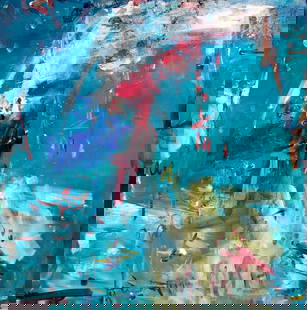 Jorn Fox (Abstract) Signed Original Acrylic: Artist: Jorn Fox Title: Untitled (Abstract) Medium: Acrylic on Canvas Art Dimensions: 40 H x 40 W x 2 D inches ARTIST BIO:  Artist Statement "The feelings I had inside,