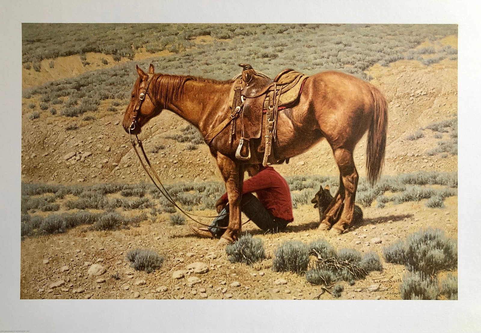 Tucker Smith "A Break" Signed Litho LE: Artist: Tucker Smith Title: A Break Medium: Lithograph on Paper Limited Edition: 23/1000 Art Dimensions: 19.5 H x 28.5 W x 1 D inches ARTIST BIO: Tucker Smit