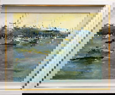 Jorn Fox Impressionist Signed Original Oil on Canvas: Artist: Jorn Fox Title: Newport Beach, CA Medium: Original Oil on Canvas Art Dimensions: 24 H x 30 W x 2 D inches Framed Dimensions: 29 H x 35 W x 2 D inches ARTIST BIO: