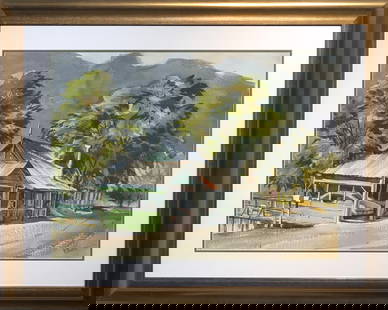 Ralph Baker (Impressionist) Signed Original Watercolor: Artist: Ralph Baker Title: Untitled (Impressionist) Medium: Watercolor on Paper Art Dimensions: 22 H x 30 W x 2 D inches Framed Dimensions: 33 H x 41 W x 2 D inches ARTI
