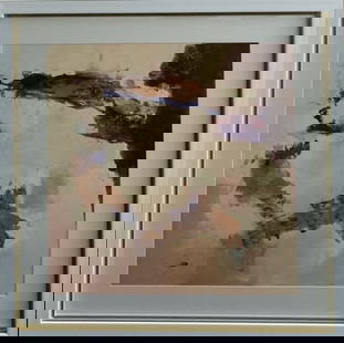 Michael Schofield Abstract Signed Mono Print: Artist: Michael Schofield Title: Abstract Medium: Hand Pulled Mono Print Art Dimensions: 27 H x 27 W x 2 D inches Framed Dimensions: 36.5 H x 36.5 W x 2 D inches ARTIST