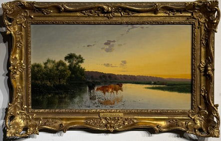 Edwin H. Boddington "Sunset Over A River" Signed Original Oil (1975)