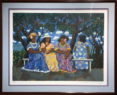 Guy Buffet "Honolulu Shaved Ice" Signed Serigraph LE: Artist: Guy Buffet Title: Honolulu Shaved Ice Medium: Serigraph on Paper Limited Edition: 385/400 Art Dimensions: 24 H x 32 W x 2 D inches Framed Dimensions: 34 H x 41 W