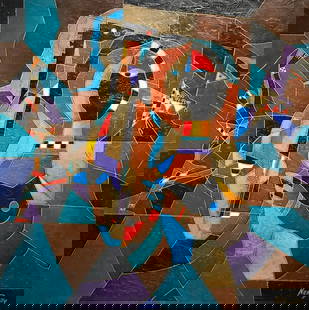 Neal Doty "Escapade" Signed Original Mixed Media (1994): Artist: Neal Doty Title: Escapade (1994) Medium: Mixed Media on Canvas Art Dimensions: 40 H x 40 W x 2 D inches ARTIST BIO:  Neal Doty was born in Glendale, California in 1