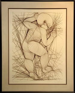 Guillaume Azoulay "Arnaud" Signed Etching LE: Artist: Guillaume Azoulay Title: Arnaud Medium: Etching on Paper Limited Edition: 16/300 Art Dimensions: 24 H x 18 W x 2 D inches Framed Dimensions: 33 H x 26 W x 2 D in