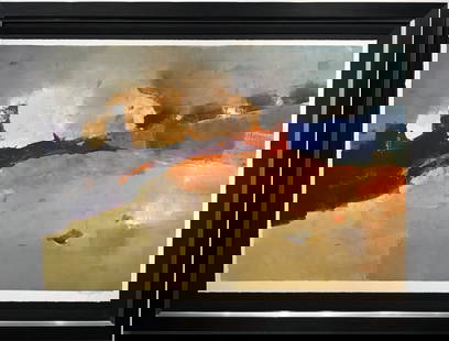 Michael Schofield Abstract Signed Mono Print: Artist: Michael Schofield Title: Abstract Medium: Original Monoprint Art Dimensions: 25 H x 36 W x 2 D inches Framed Dimensions: 33 H x 44 W x 2 D inches ARTIST BIO: