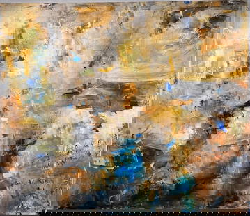 Jorn Fox Abstract Signed Original Oil and Acrylic: Artist: Jorn Fox Title: The Writing's On the Wall Medium: Original Oil and Acrylic on Canvas Art Dimensions: 72 H x 84 W x 2 D inches ARTIST BIO:  Artist Statement "The