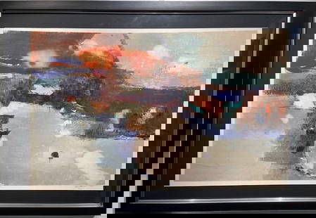 Michael Schofield Signed Original Acrylic: Artist: Michael Schofield Title: Untitled Medium: Acrylic on Paper Art Dimensions: 27 H x 43 W x 2 D inches Framed Dimensions: 35 H x 51 W x 2 D inches ARTIST BIO: <