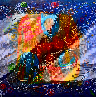 Kimm Byers "There's Heat in the Oven: Artist: Kimm Byers Title: There's Heat in the Oven Medium: Acrylic on Canvas Art Dimensions: 36 H x 36 W x 2 D inches ARTIST BIO:  Artist Statement "I love to paint for