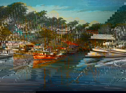 Filastro Mottola "Noyo Bay" Signed Original Oil: Artist: Filastro Mottola Title: Noyo Bay Medium: Oil on Masonite Art Dimensions: 30 H x 40 W x 1 D inches ARTIST BIO:  Fil Mottola was born in 1915 in the Italian section o