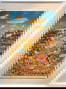 Hiro Yamagata "Sorcier D'Oz" Signed Seriograph LE: Artist: Hiro Yamagata Title: Sorcier D'Oz Medium: Serigraph on Paper Limited Edition: XLII/C Art Dimensions: 32.5 H x 21.5 W x 2 D inches Framed Dimensions: 43 H x 32 W