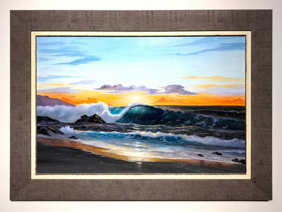 Russ Brown (Seascape) Signed Original Oil: Artist: Russ Brown Title: Untitled Medium: Oil on Canvas Art Dimensions: 20 H x 30 W x 2 D inches Framed Dimensions: 27 H x 37 W x 2 D inches ARTIST BIO:  Vie