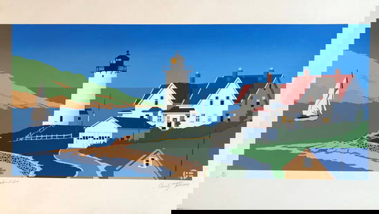 Armond Fields "Signal Cove" Signed Serigraph LE: Artist: Armond Fields Title: Signal Cove Medium: Serigraph on Paper Limited Edition: 86/150 Art Dimensions: 17 H x 30 W x 1 D inches ARTIST BIO:  Born in Chic