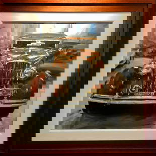 Jorn Fox Impressionist Signed Original Oil on Canvas: Artist: Jorn Fox Title: 1930 Packard Medium: Original Oil on Canvas Art Dimensions: 30 H x 30 W x 2 D inches Framed Dimensions: 42 H x 42 W x 2 D inches ARTIST BIO: