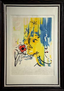 Salvador Dali "Vanishing Face" Signed Number Orignal Lithograph LE/AP: Artist: Salvador Dali Title: Vanishing Face Medium: Lithograph on Paper Limited Edition: 29/75 Art Dimensions: 28 H x 20 W x 3 D inches Framed Dimensions: 42 H x 30 W x