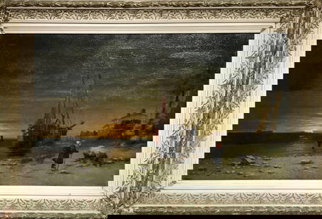 Nicolas Rousseau (Realist - Nautical Seascape) Signed Original Oil - Circa 1880: Artist: Nicolas Rousseau Title: Unknown (Nautical Seascape) - Circa 1880 Medium: Oil on Canvas Art Dimensions: 22 H x 36 W x 2 D inches Framed Dimensions: 31 H x 45 W x 2 D inches