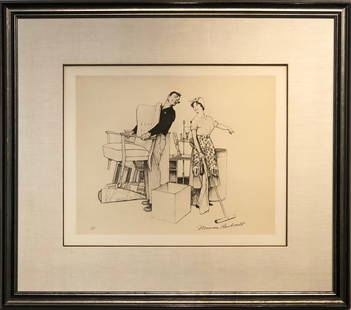 Norman Rockwell "Settling In" Signed Lithograph AP: Artist: Norman Rockwell Title: Settling In Medium: Lithograph on Paper Limited Edition: AP Art Dimensions: 20 H x 26 W x 2 D inches Framed Dimensions: 26 H x 30 W x 2 D