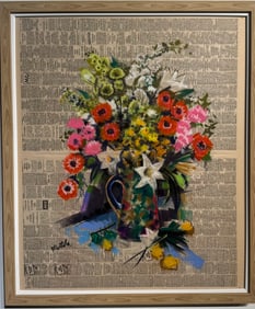 Filastro Mottola (Untitled - Floral) Signed Original Acrylic