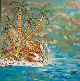 Kimm Byers "Palms On The Island" Signed Original Acrylic
