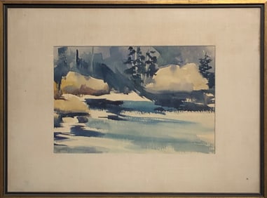Milford Zornes (Untitled - Landscape) Original Signed Watercolor - 1964