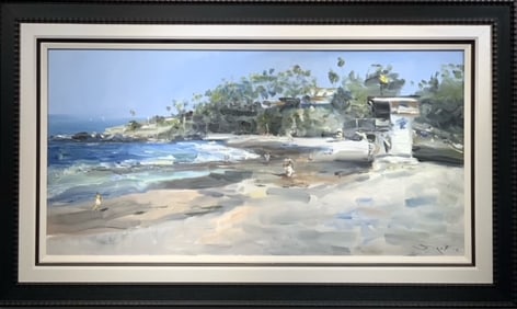 Jorn Fox Impressionist Signed Oil and Acrylic on Canvas