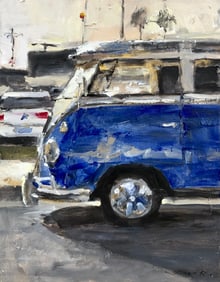 Jorn Fox (VW Bus - Blue) Signed Original Acrylic