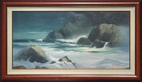 Clair Weidenaar "Midnite on the Cliffs" Signed Original Oil - Realist