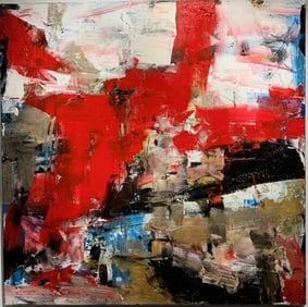 Jorn Fox Abstract Signed Original Oil and Acrylic