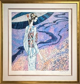 Ting Shao Kuang "Cherry Blossom" Signed Serigraph AP (1988)