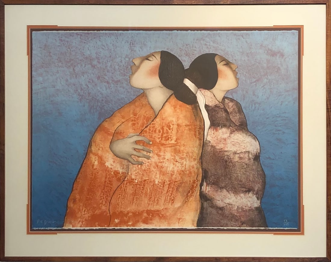R.C. Gorman "Sin Ging Women State II" Signed Lithograph LE (1981): Artist: R.C. Gorman Title: R.C. Gorman "Sin Ging Women State II" Signed Lithograph LE (1981) Medium: Lithograph on Paper Limited Edition: 52/175 Art Dimensions: 23.0 x 30.0 x 2.0 inch ARTIS