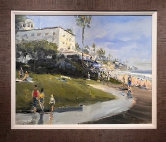 Jorn Fox Impressionist Signed Oil and Acrylic on Canvas