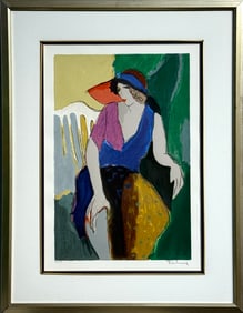 Itzchak Tarkay "Mujer con Pamela" Signed Serigraph LE