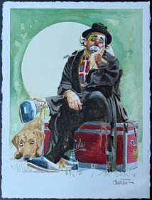 Chuck Oberstein "Charlie's Hot Foot" Signed Original Watercolor