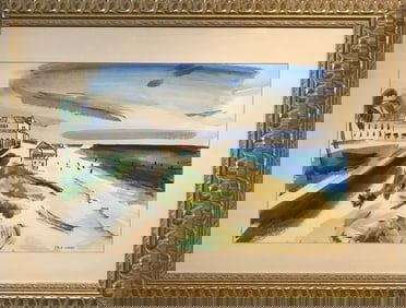 Erle Loran (Untilted - Seascape) Signed Original Watercolor