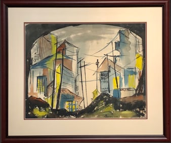 Gerald Collins Gleeson (Impressionist - Cityscape) Signed Original Watercolor