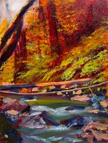 David Lloyd Glover "Creek Crossing" Signed Original Acrylic