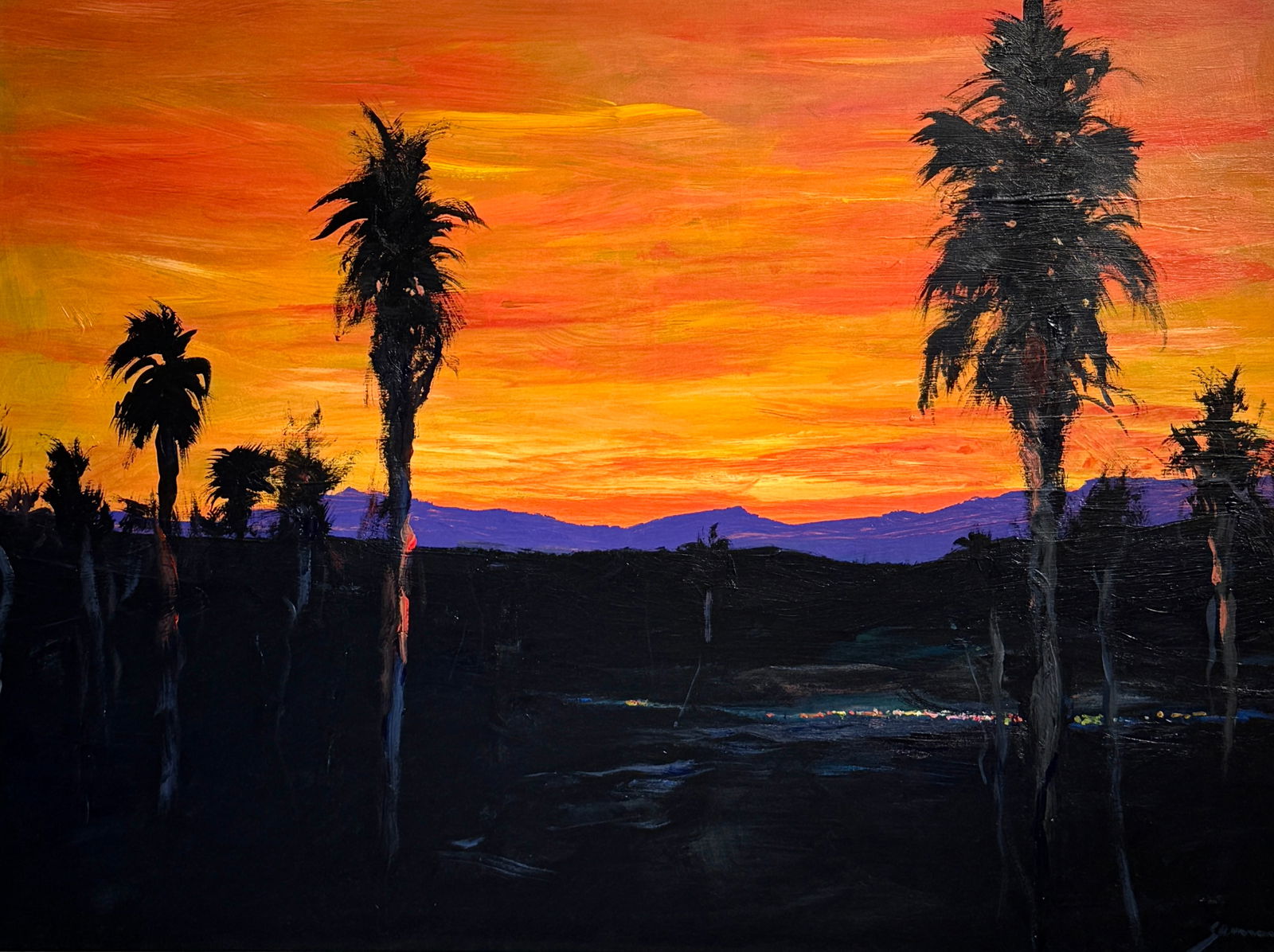 Michael Schofield (Impressionist - Landscape) Signed Original Acrylic: Image size: Height 34 inch x Width 46 inch. "Michael Schofield has been a professional artist for more than 25 years. He was born in Orlando, Florida in 1947, but grew up in the Oakland area. He start