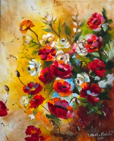 Madi Salehi (Untitled - Floral) Signed Original Acrylic