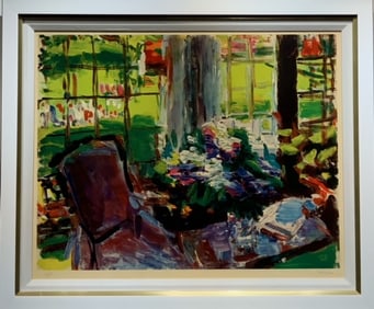 Dimitrie Berea "Interieur Aux Fleurs" Lithograph