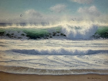 Dave Dalton "Shorebreak - Carmel River State Beach" Signed Original Oil