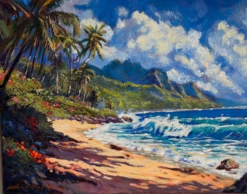 David Lloyd Glover "Hawaiian Beach Impressions" Signed Original Acrylic on Canvas