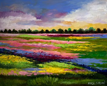 Madi Salehi (Untitled - Landscape) Signed Original Acrylic