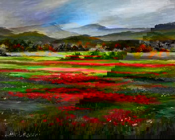 Madi Salehi (Untitled - Landscape) Signed Original Acrylic